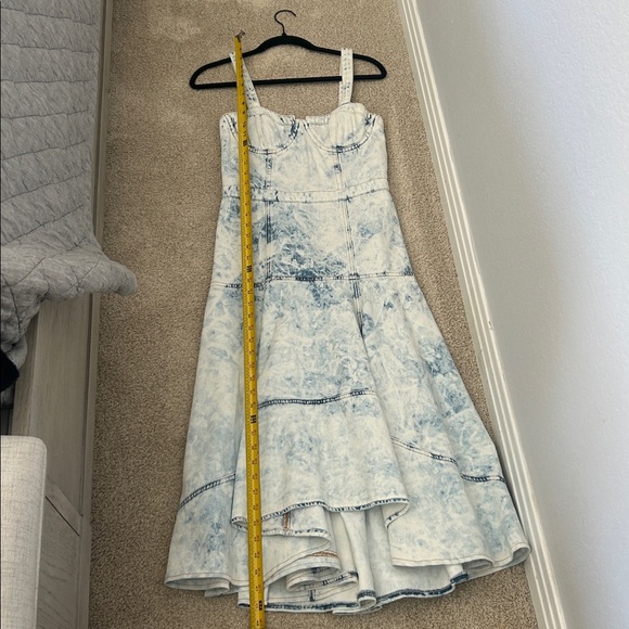 HEMMED Alice and Olivia Donella denim bustier high low dress - Picture 4 of 16